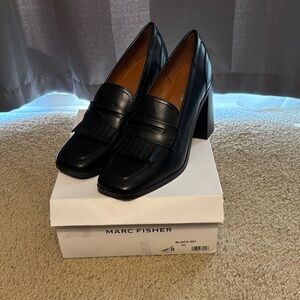 Marc Fisher Black Leather Loafers